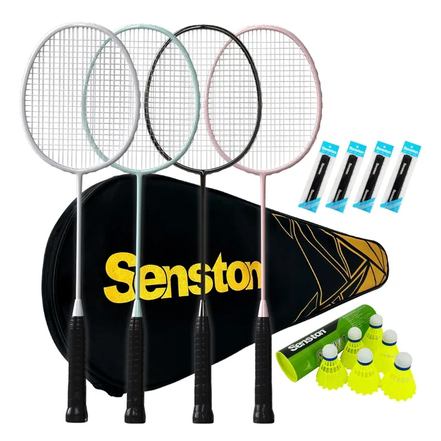 Senston Carbon Fiber Badminton Set for 4 Players